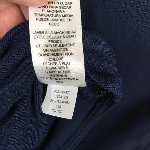 Chico’s Easywear Double Layer Top Split Deep Navy - Picture 12 of 12